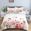Music Note Print Bedding Set Psychedelic Duvet Cover Set Polyester Quilt Cover EU Double King Size Adult Kids Bed Accessories