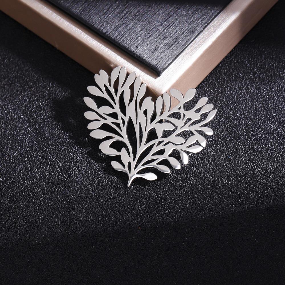 Trend Feather Pin Metal Suit Collar Brooch Clothing Accessories Tree of Life Badge Men/Women