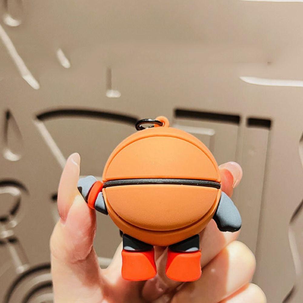 Football Volleyball Tennis Sporting Keyring PVC Volleyball Car Key Pendant  Key Ring Gift