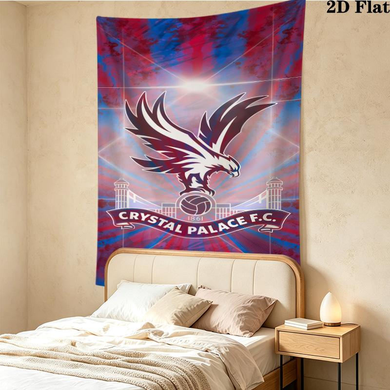 Crystal Palace Football Club Wall Tapestry Aesthetic Wall Hanging Printed Fabric Blanket Decorative Tapestries for Bedroom Living Room Home Decor