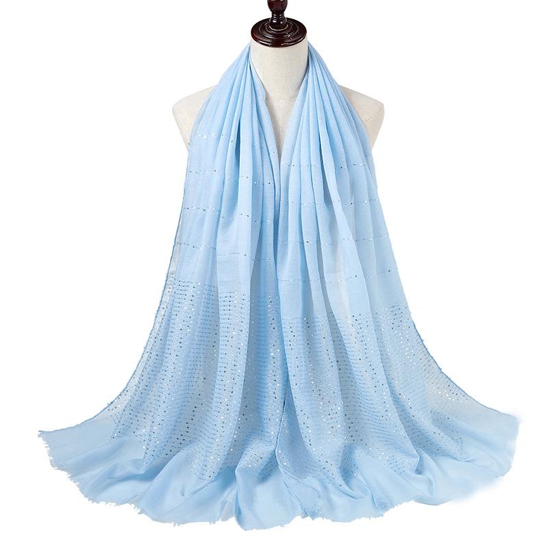 Новый Летний Роскошный Элегантный Женский Шелковый Шарф Пляжный Накидка Шаль Блестящая С пайетками Бандана от Солнца Хиджаб Женский Шарф Парео Платок