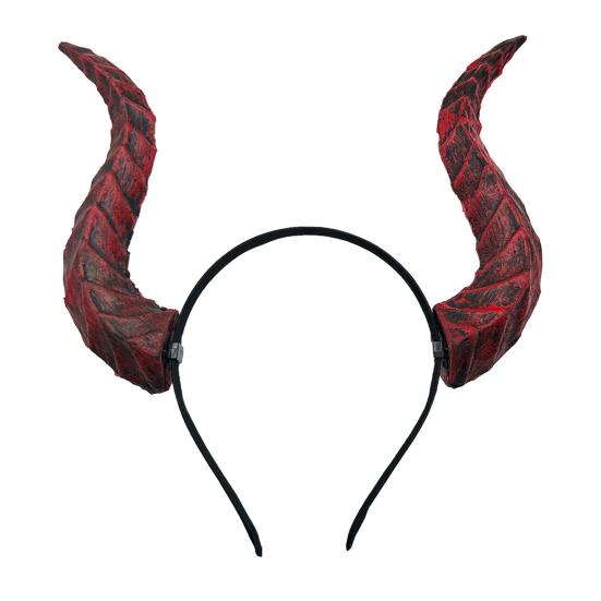 Gothic Devil Horn Headband Imitation Fake Bull Horns Hair Hoop Halloween Dress Up Hair Accessories for Halloween Cosplay Carnival