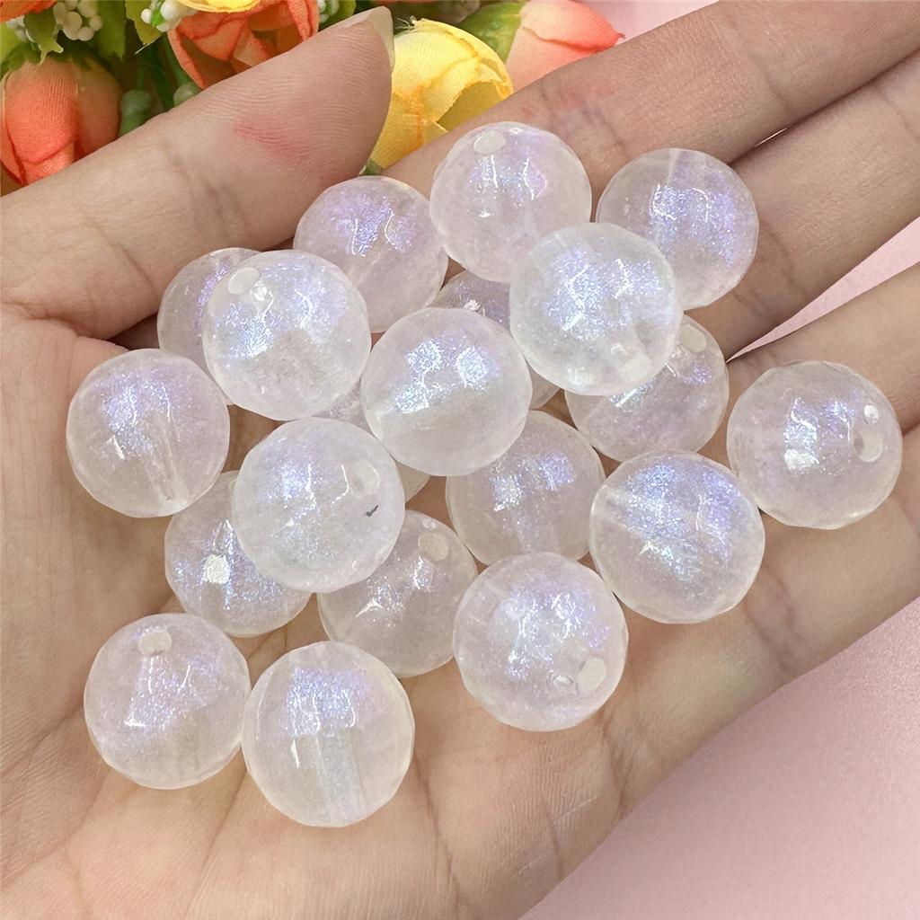 20pcs 15.7mm Acrylic Fine Sparkling Round Loose Beads DIY Jewelry Accessories Beaded Materials For Bracelet Earring Making