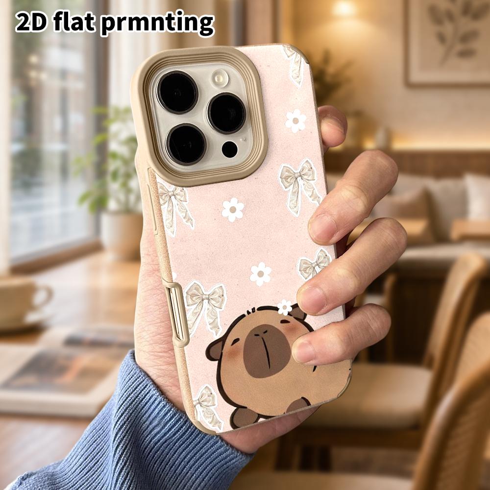 Phone Case: Lambskin 2D Flat Samsung Galaxy A34 A35 M05 M06 S20 S22 S21 FE Plus 5G Protective Case, Lying Capybara, Christmas and Halloween Gift