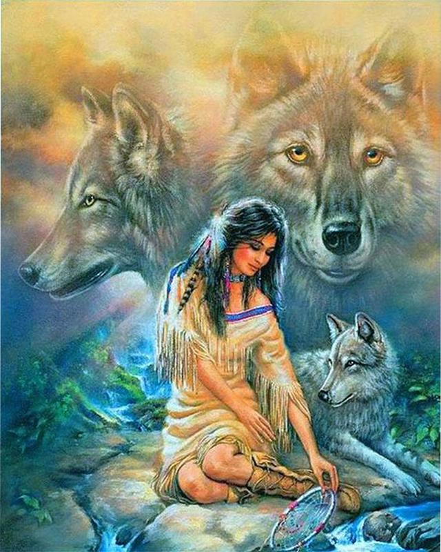 5D алмазная живопись волк полный квадратный круглый художественный горный хрусталь Алмазная вышивка животное Ловец снов мозаика вышивка крестиком домашний декор