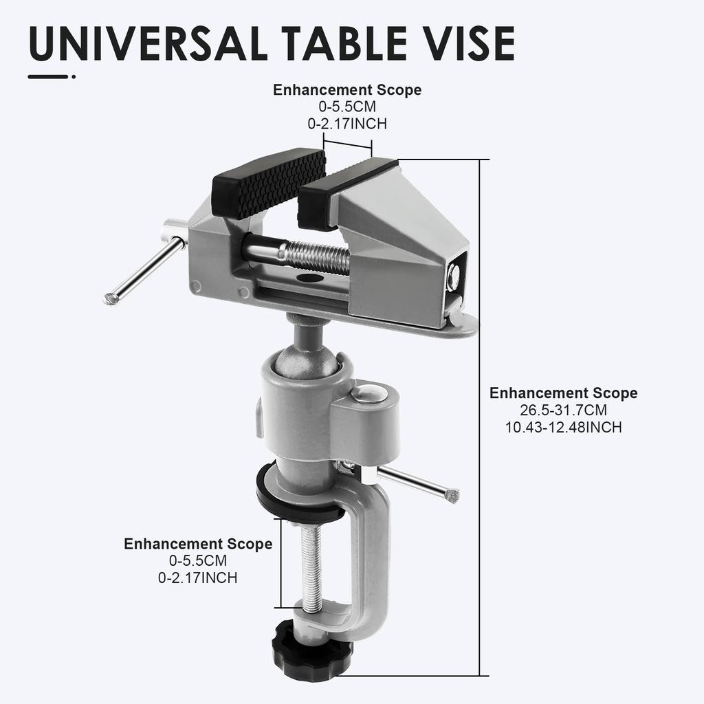 Mini Bench Vise Table Clamp 360° Rotatable Portable Work Bench Vise Fixed Tool for Drilling Woodworking Jewelry Making