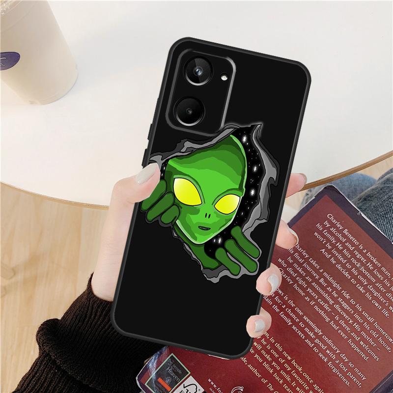 Alien Kawaii Art Case For Realme GT 7 Pro GT 6T 6 5 C55 C53 C51 C21Y C25S C61 C67 C75 10 11 12 13 14 Pro Plus