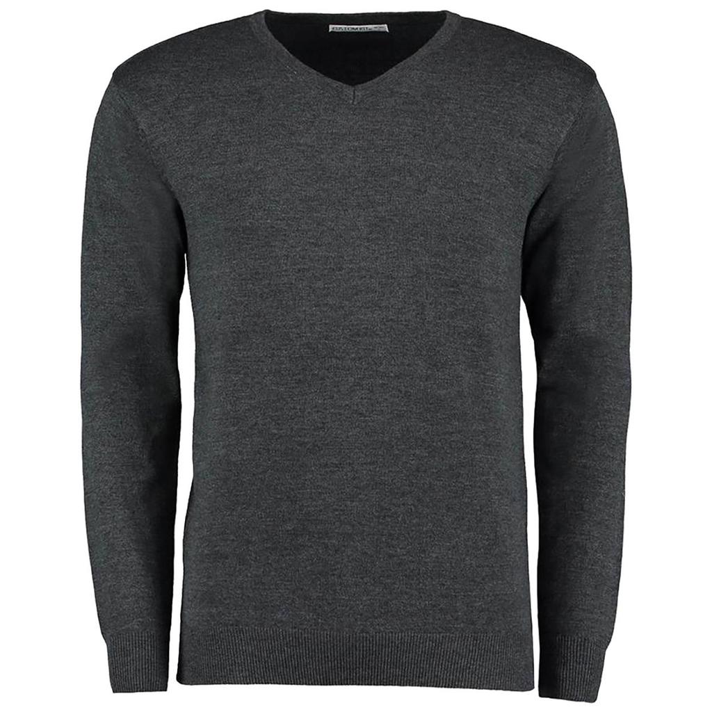 Kustom Kit Mens Arundel Long Sleeve V-Neck Sweater
