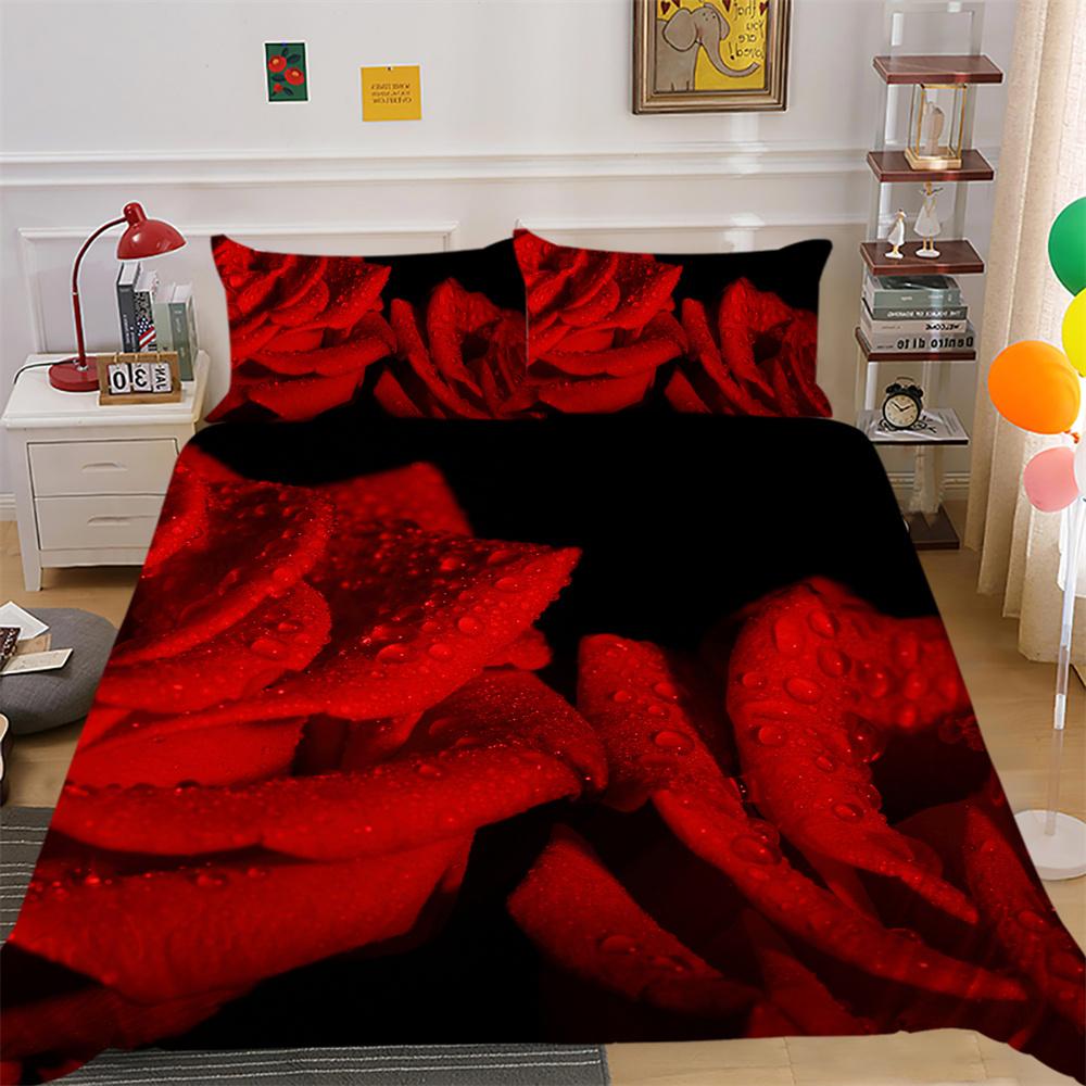 Комплект постельного белья с цветочным принтом, двойной размер, полиэстеровые покрывала, модное высококлассное домашнее постельное белье