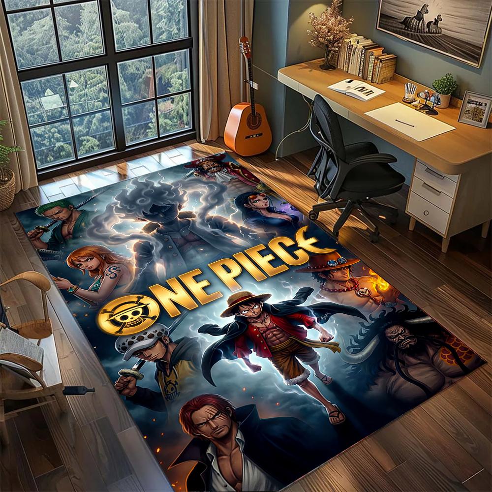 Epic One Piece Luffy Battle Scene Rug Carpet Large Area Rug Non Slip Washable Floor Mat Gamer Room Bedroom Home Decor