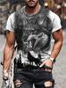 Men's T-Shirts Short Sleeve Beasts Graphic 3D Animal Printed Street Style Man Tops Oversized T-Shirt Casual O-Neck Harajuku Tee