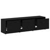 TV Stand with LED Lighting Black Oak 140 x 34 x 40 cm