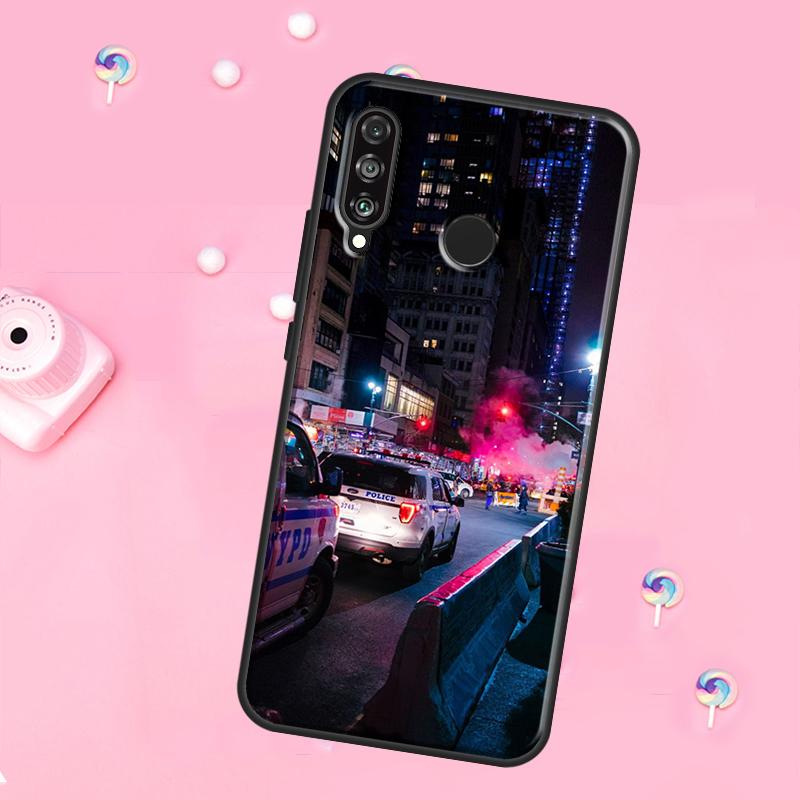 Police Car For Huawei Nova 12i 7i 8i 11i 12s Y73 Y70 Y90 Y60 Y72 Y61 Y91 9 10 SE P30 Pro P40 Lite Case