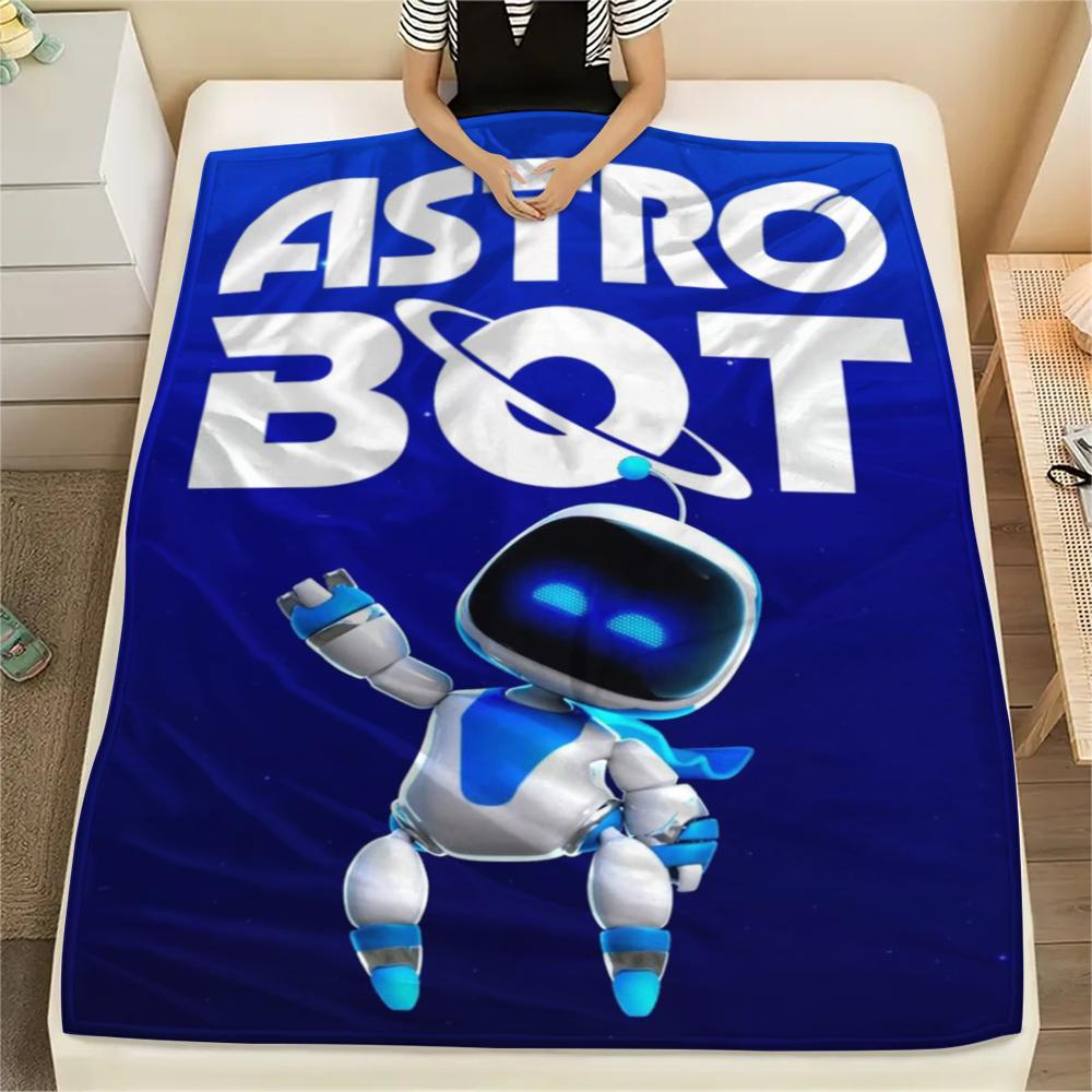 1 шт. Фланелевое одеяло с принтом ASTRO BOT, Высококачественное, Удобное для всех сезонов, Декор для дома, Тепло и комфорт, Идеально для рождественских подарков