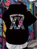 Breezy Bowl Graphic Hoodie for Men - Casual & Trendy Black Pullover with Colorful Band Design