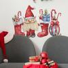 1 лист Рождественская Наклейка на стену Гном Эльф Чулок Конфетная Трость Подарочный Мешок Водонепроницаемый