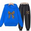 Leopard Print Bow Children's Hoodies Suit Suitable Age 3-12 Girls Coat Toddler Long Sleeves Leisure Print Autumn Clothing