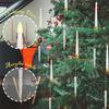 Christmas Tree Candles with Remote Timer Flameless LED Taper Candles with Clear Ball/Snowflake/Icicles Drop Flickering Fake Candles for Xmas