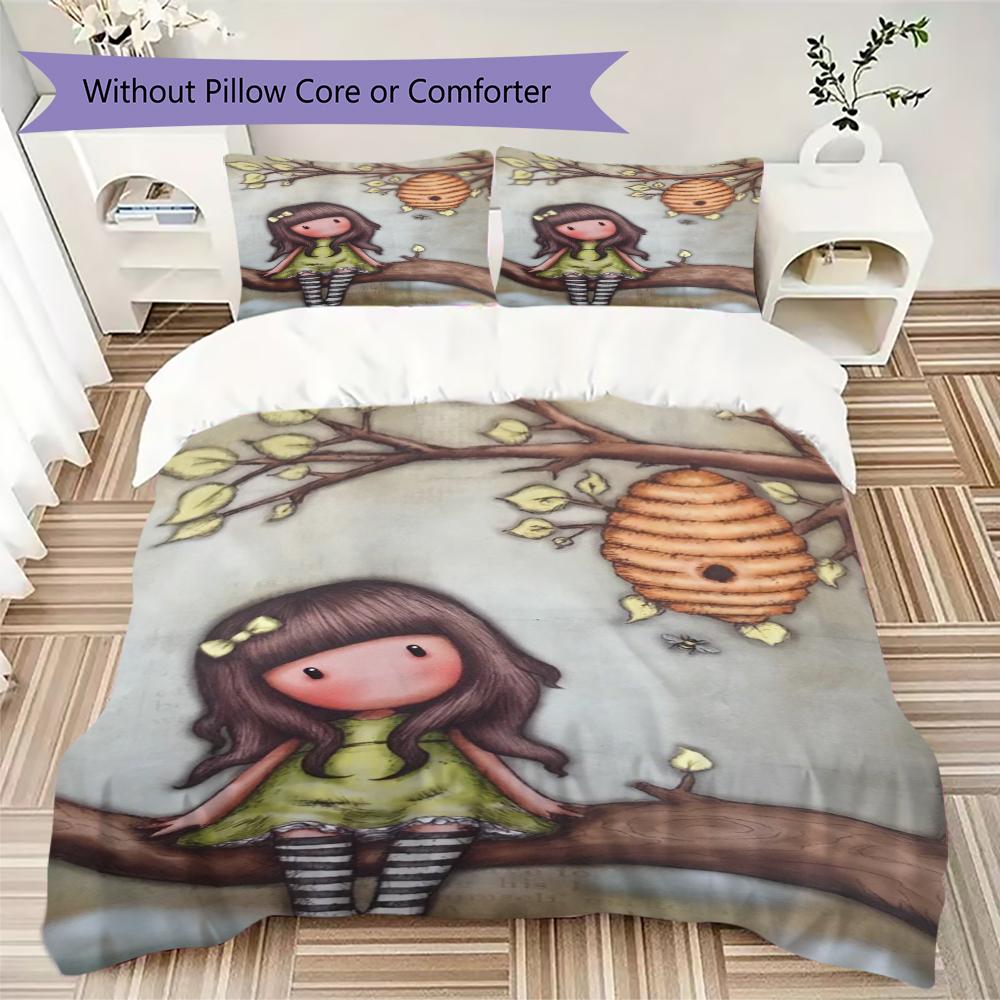 Santoro Pattern Bedding uilt Set uilt Cover Pillowcase Home Decoration Birthday Gift (1 * duvet cover + 2 * pillowcase without core)141