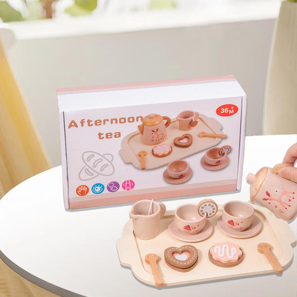 Children's Wooden Tea Set: Interactive Role Play & Cognitive Development Toy