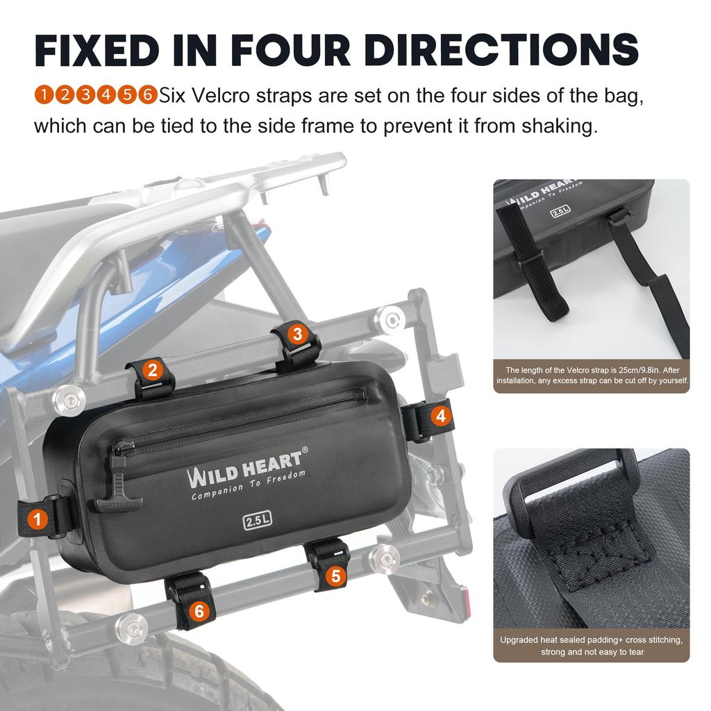 WILD HEART Мотоциклетная боковая сумка для инструментов, полностью подвесная, водонепроницаемая, сумка,