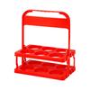 6 Bottle Wine Bottle Carrier Plastic Drink Display Stand Folding Beverage Carrier with Handle Portable Wine Storage Basket for Bar BBQ Picnic