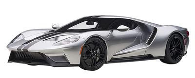 AUTOart Масштаб 1/12 Ford GT 2017 Металлический серебристый/Черные полосы Готовая модель 12108