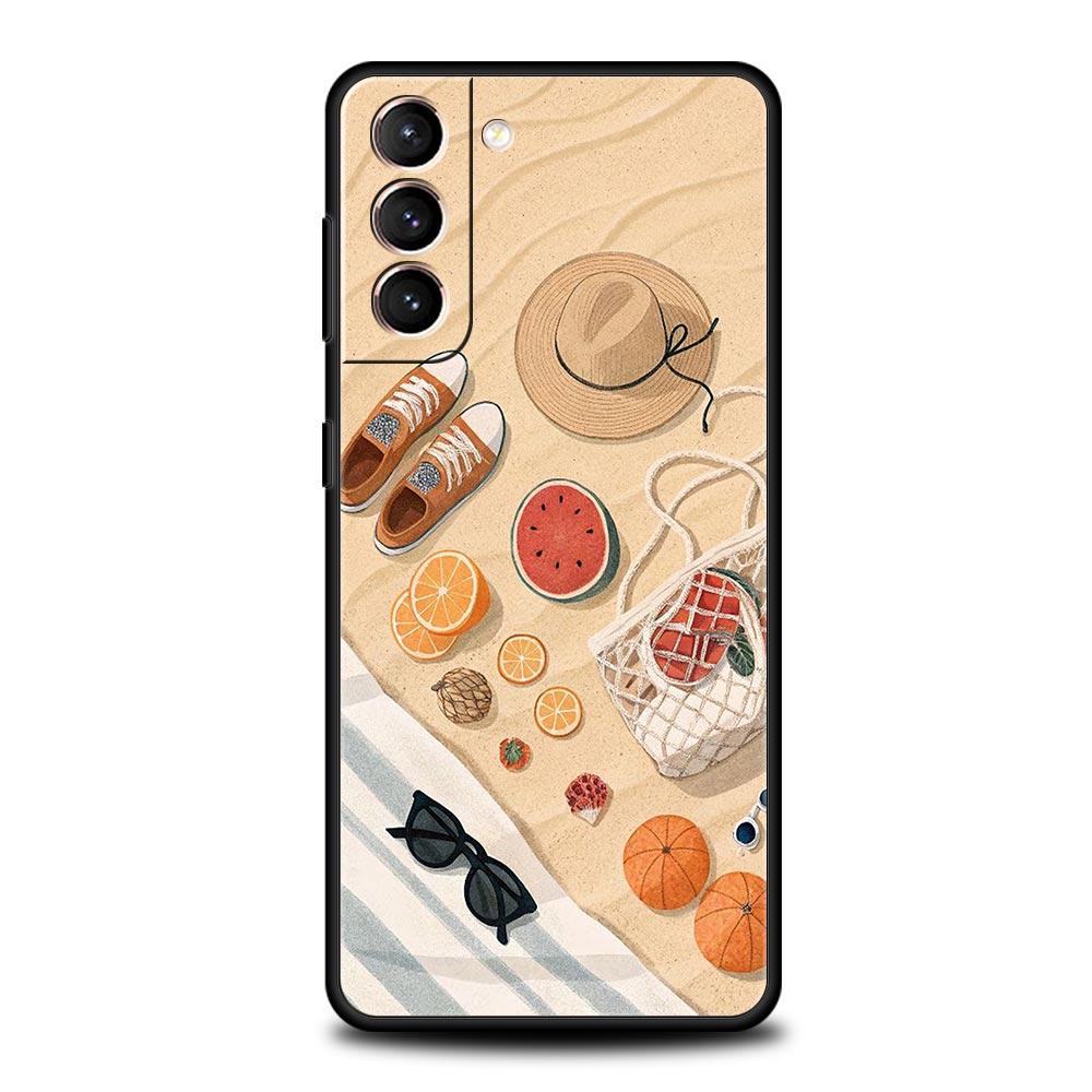 Летний пляжный чехол для телефона для Samsung Galaxy S26 S25 S24 S23 S22 S20 S21 FE Ultra S25 Edge Plus 5G Мягкий ТПУ корпус Fundas Сумка
