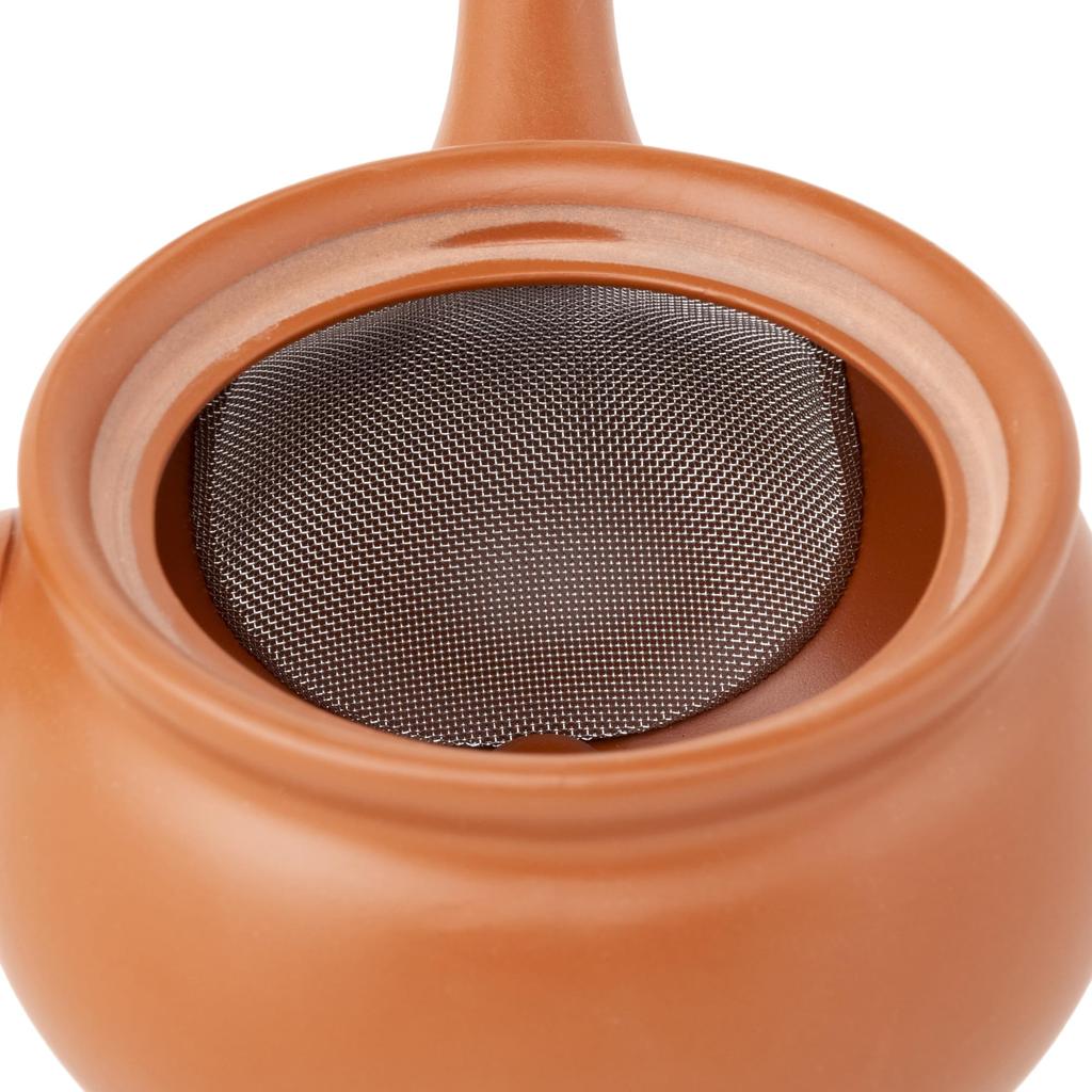 Tokoname-yaki Teapot, Satoyama, Plain, 330ml, Refreshing Mesh, for Deep-Steamed Tea, Hojicha, and Genmaicha, Made In Japan, Boxed, Tk021