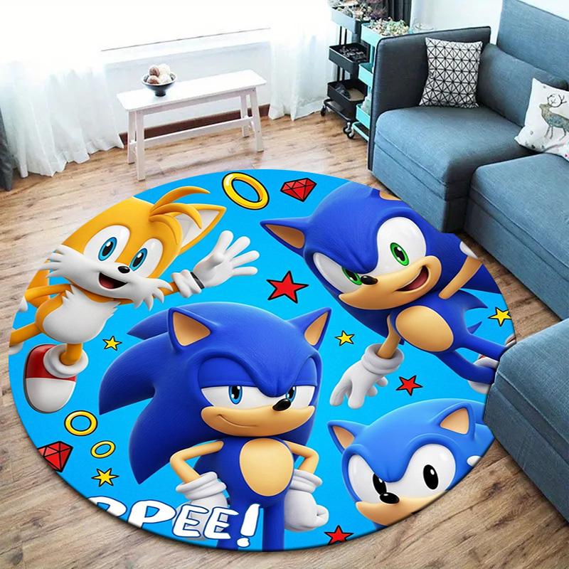Sonic Hedgehog Round Area Rug Carpet Rug For Living Room Bedroom Sofa Playroom Decor Nonslip Floor Mat