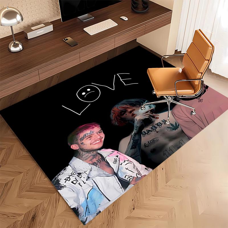 1pc Lil Peep Print Area Rug - Soft, Washable Non-Slip Indoor Mat, Living Room, Home Office Decorative Rug,Office Decorative