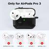 Для Airpods Pro 3 Чехол для наушников с надежной фиксацией, противоударный, жесткий корпус, полностью защитный чехол с чистящим стилусом для AirPods Pro 3