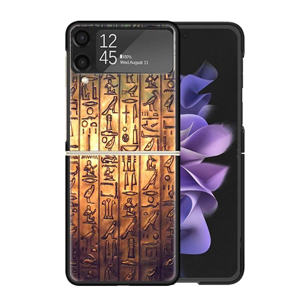 Египет Нефертити Анубис Анх Фараон Чехлы Для Samsung Galaxy Z Flip 4 5 6 7 3 Z Flip7 Flip6 Flip4 Flip5 Flip3 5G Жесткий Ударопрочный