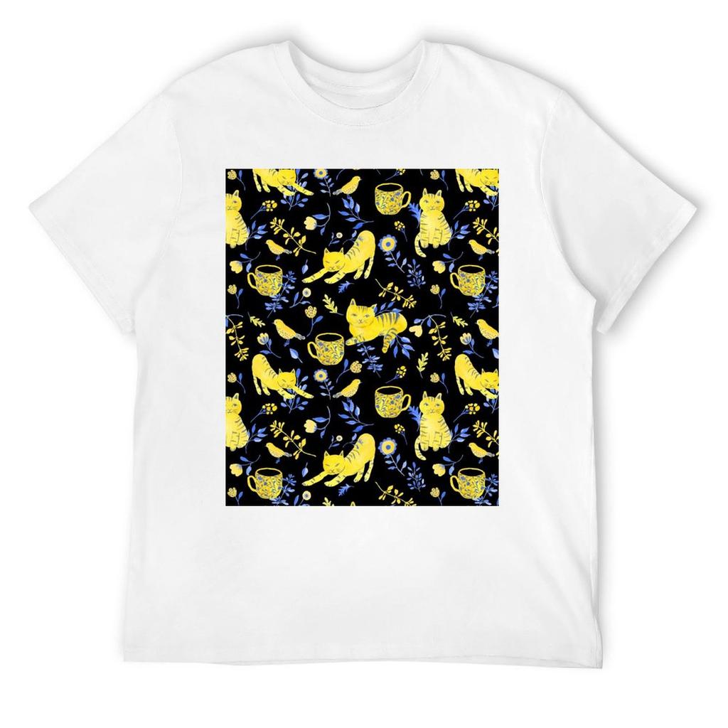 dreaming of yellow and blue cats T-Shirt oversized t shirt shirts graphic tees blue archive boys whites t shirts for men cotton