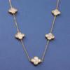 Leaf Titanium Four Steel Colorless Grass Double Sided Fritillaria Five Flower Necklace Female Minority Collar Chain Necklace
