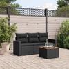 VidaXL Garden Lounge Set with Cushions 4 Pcs, Patio Sofas, Patio Furniture Set, Outdoor Furniture, Black 3256321
