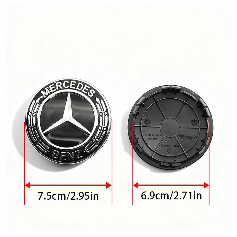 4Pcs 75mm Car Badge Wheel Center Cap For Mercedes Benz W176 W177 W204 W205 W212 W213 W206 X156 X253 W166 Hub Covers Accessories