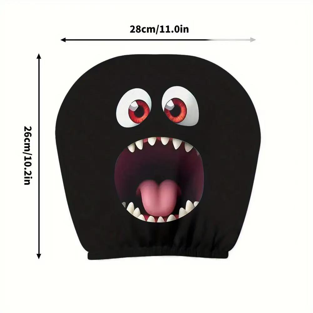 Halloween Face Printed Car Pillowcase Soft Comfortable Decorative Washable Polyester Fabric Cushion Cover Auto Seat Headrest