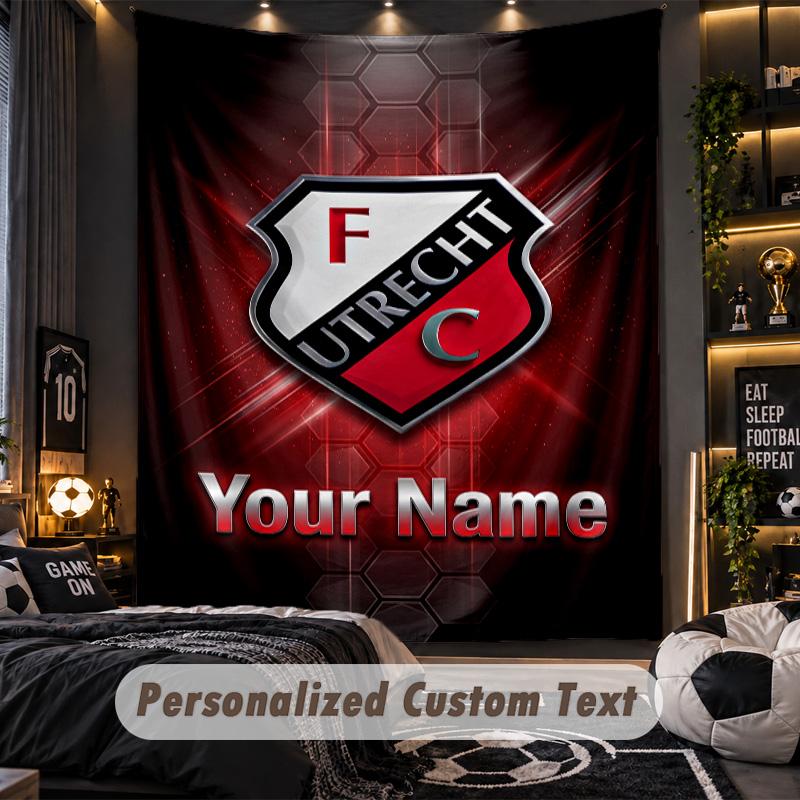 TapestryFC Utrecht Custom Name Text Personalized Wall Hanging Tapestry Home Wall Decor