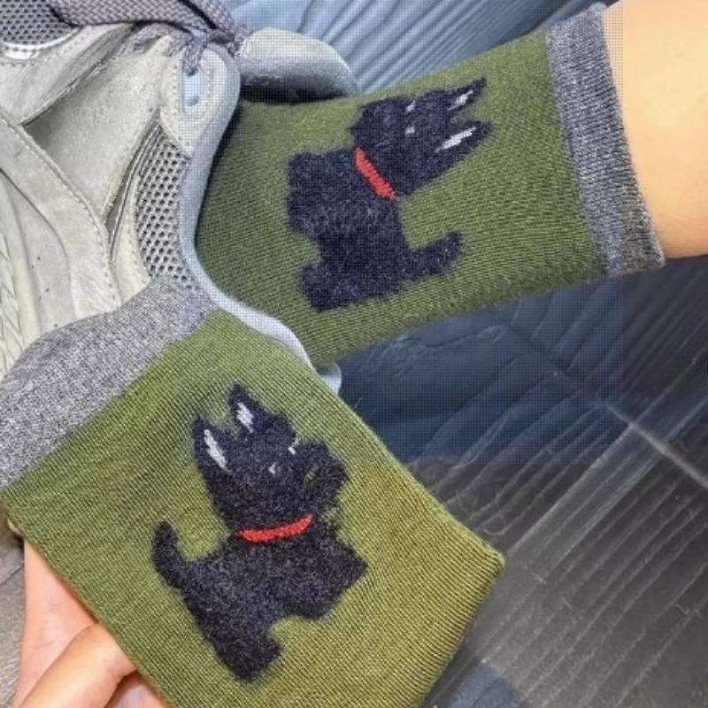 Модные Kawaii Носки с Собаками Зимние Теплые Мультяшные Милые Собака Кошка Животные Средней Длины Чулки Для Женщин Девочек Домашние Сонные Носки Подарки