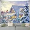 Рождественская уличная снежная сцена Гобелен Спальня Гостиная Домашний Рождественский декоративный гобелен