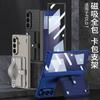Магнитный кожаный чехол для Galaxy Z Fold7 с ремешком на запястье, держателем для карт, подставкой, полной защитой