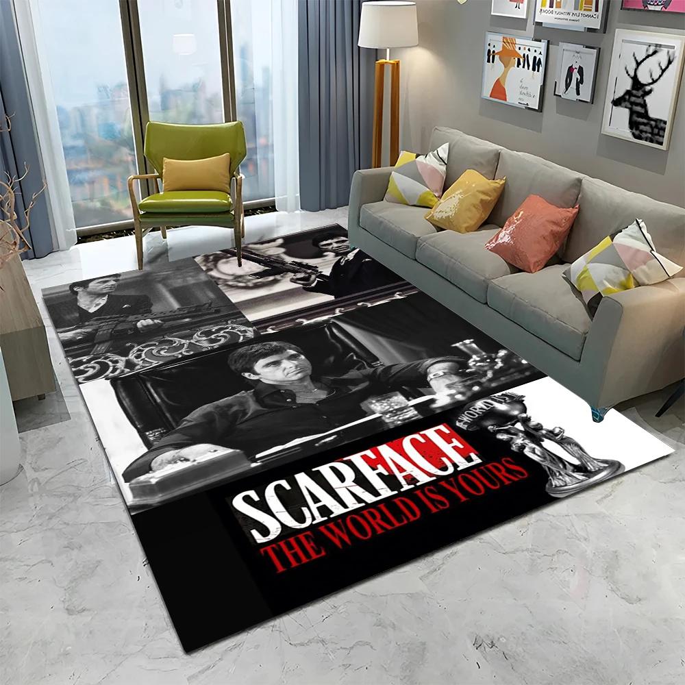 3D Печать Кино Лицо со шрамом Тони Ковер Коврик для Дома Гостиная Спальня Диван Придверный коврик Декор, Ковер для Игровой Зоны Детей Нескользящий Напольный коврик