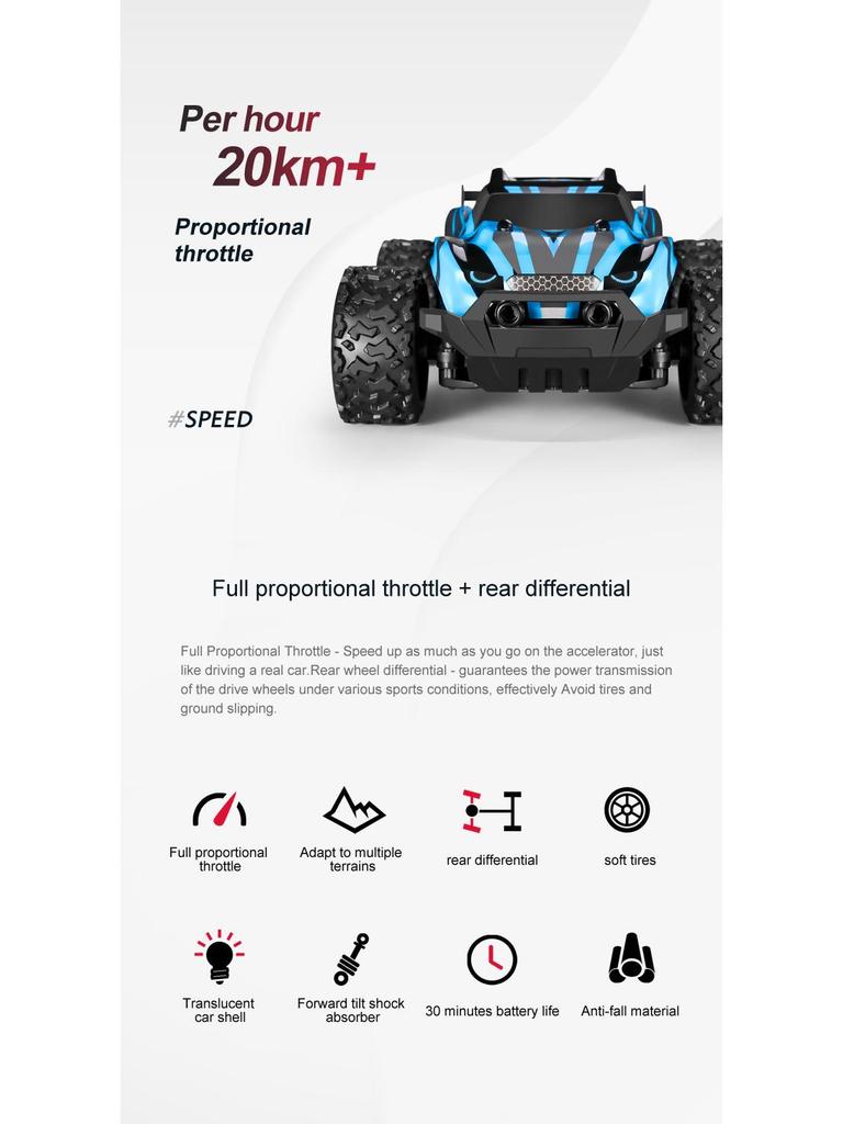High-Speed 1:20 Remote Control Off-Road Car for Kids
