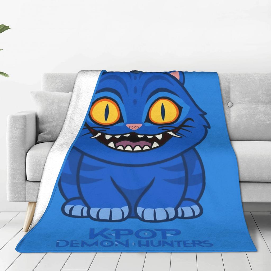 Crouching Tiger, Hidden Bird, Kpop Demon Hunters Flannel Blanket Winter Soft Durable Throws for Students Decor Sofa Bed Cover