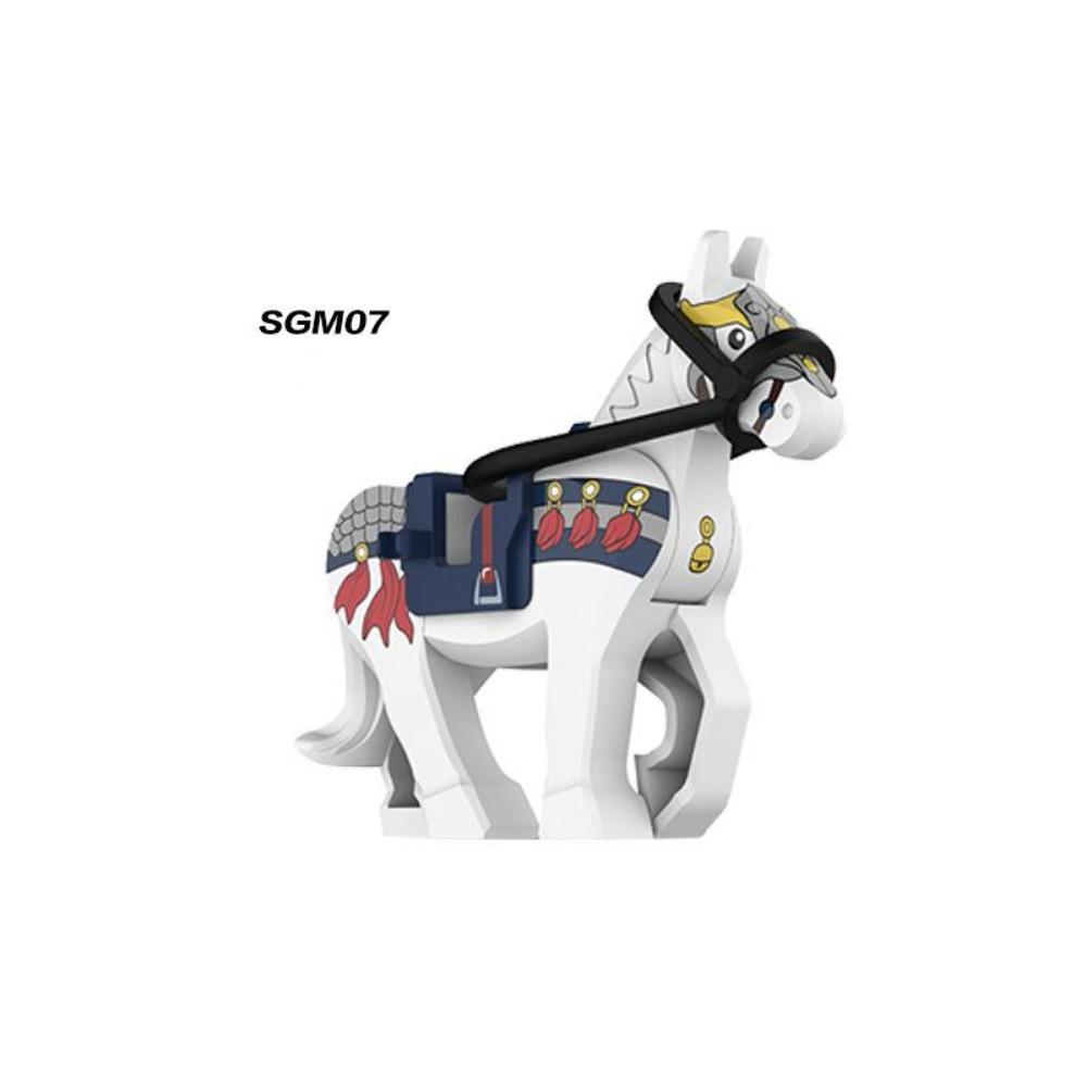 Single Sell Medieval Knight War Horses Wolves Tiger Bears Deer Dragon Animal Decorative Toy Moc Building Block Rope Saddles K039