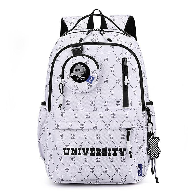 Stylish Spring New Unisex Backpack Casual Travel Bag For Students In Gray Blue Black