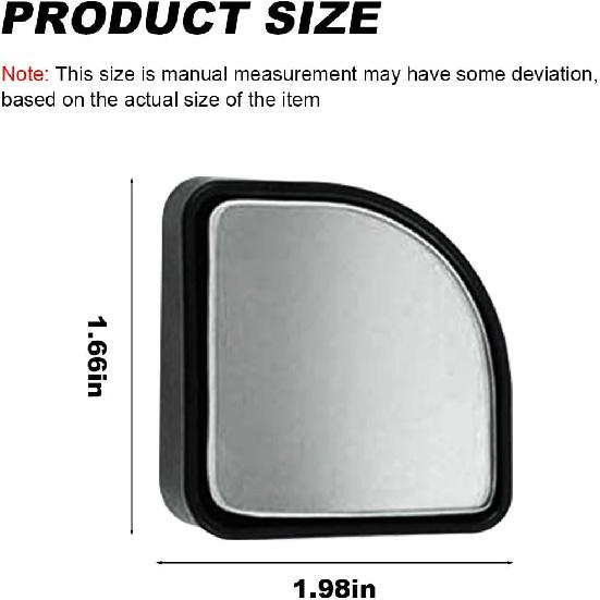 2PCS Fan Shaped Blind Spot Mirrors for Cars, 360 Degree Convex Wide Angle Rear View Mirror, Adhesive HD Glass Side Mirror, Universal Auxiliary Safety