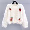 Japanese 3D Cherry Cute Knit Sweater for Women - Stylish, Loose, Age-Reducing Top for Autumn/Winter