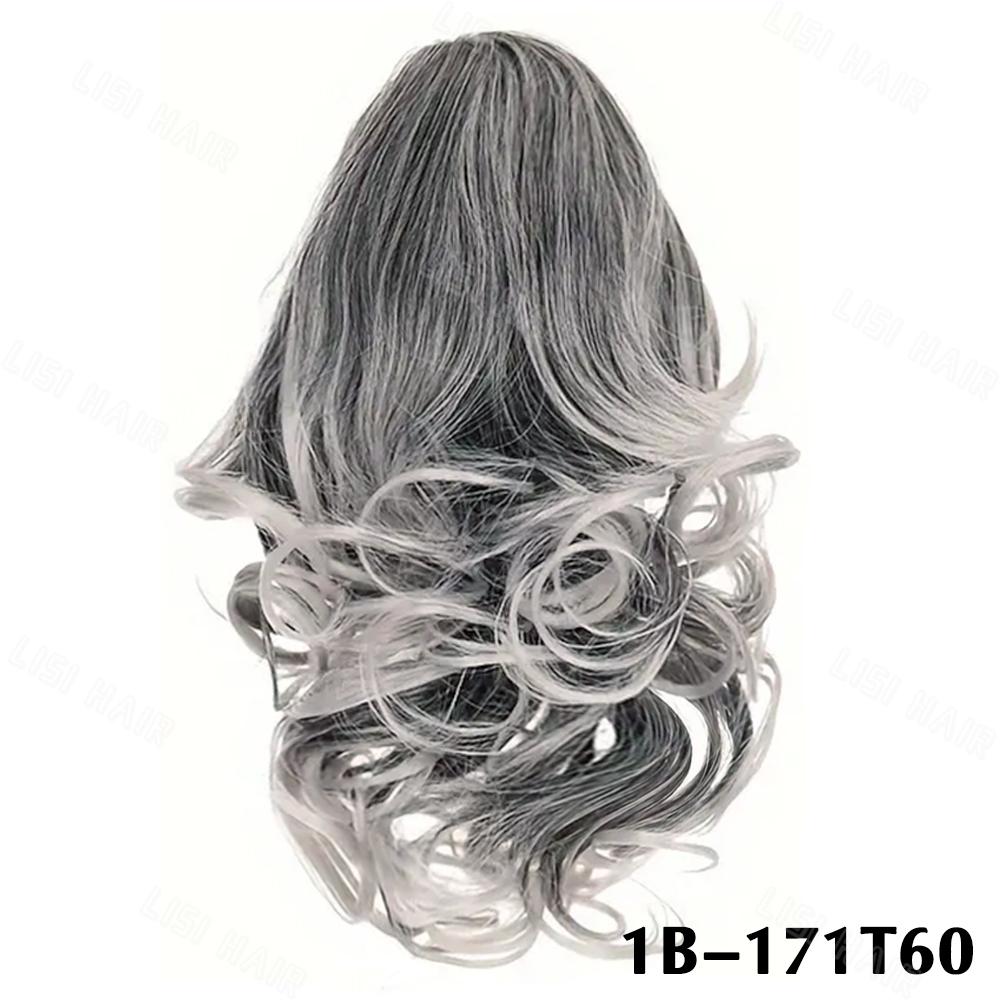 LISI HAIR Синтетические короткие вьющиеся волнистые наращивания хвоста, зажим для наращивания волос, парик для женщин и девочек, одежда для косплея